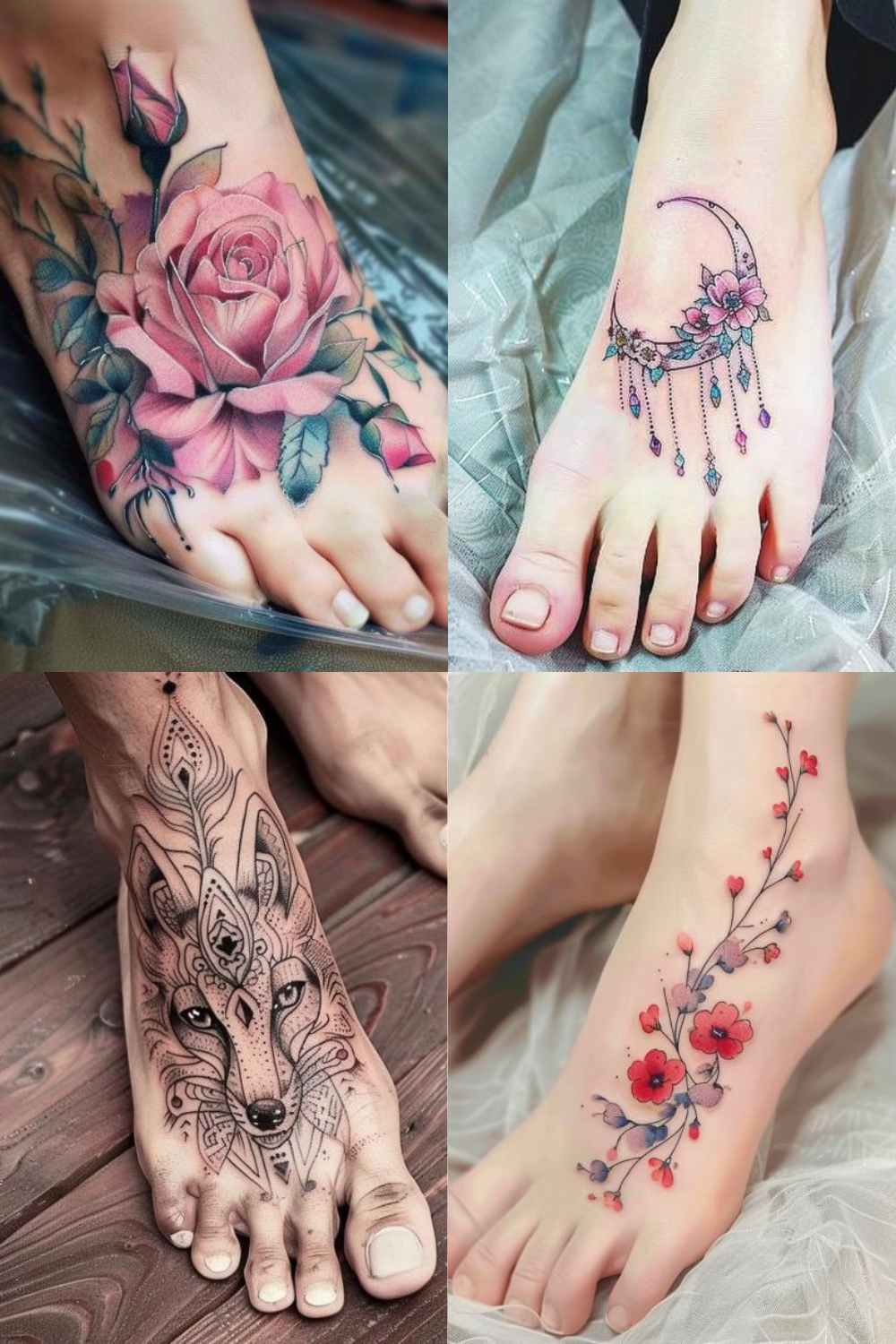 beautiful feet tattoos for women