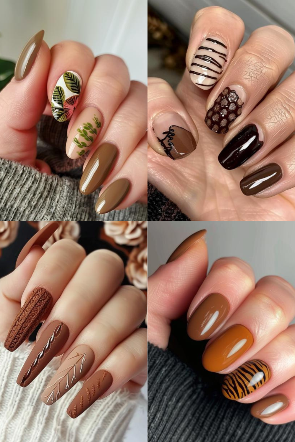 brown nails for fall