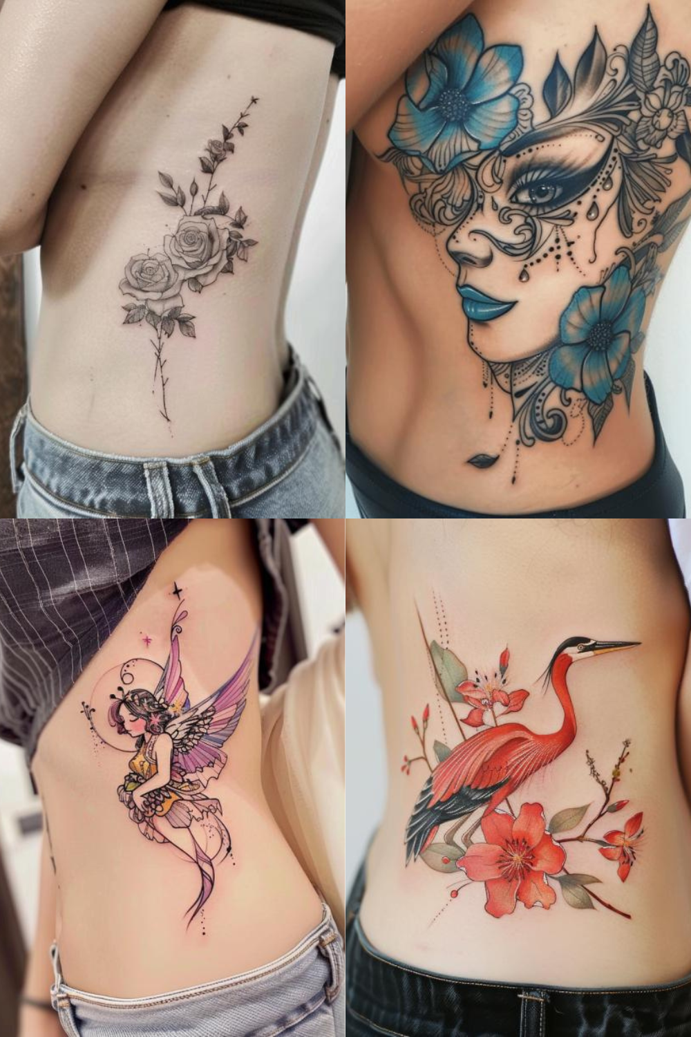 feminine rib tattoos