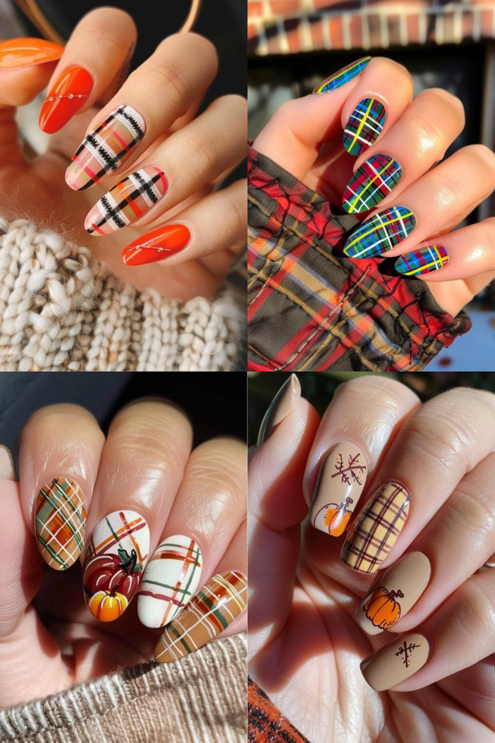 fall plaid nails