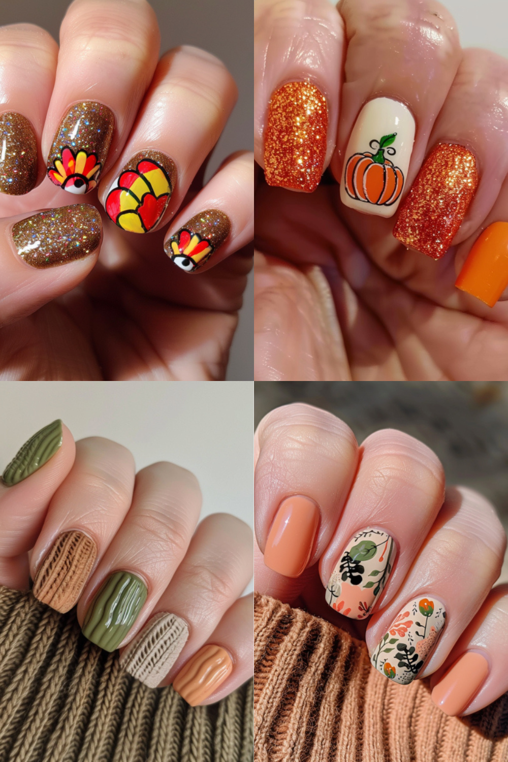 short thanksgiving nails